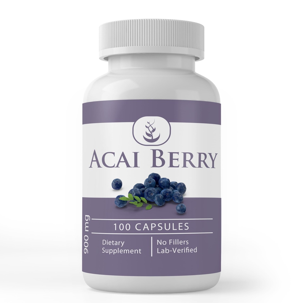 PURE ORIGINAL INGREDIENTS Acai Berry (100 Kapseln) Kein Magnesium oder Reisfüller, Immer rein, Lab Verifiziert