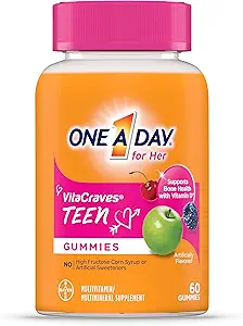 ONE A DAY Teen für Ihre Multivitamin-Gummien, Gummy Multivitamine mit Vitamin A, C, D, E und Zink für Immun-Gesundheitsunterstützung, Physikalische Energie &amp; mehr, 60 Zähler (Pack von 2)