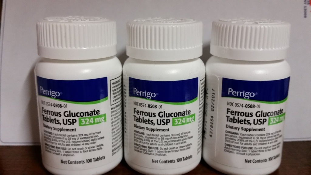 Ferrous Gluconate, 324mg, 100 Tabletten, 3-Pack