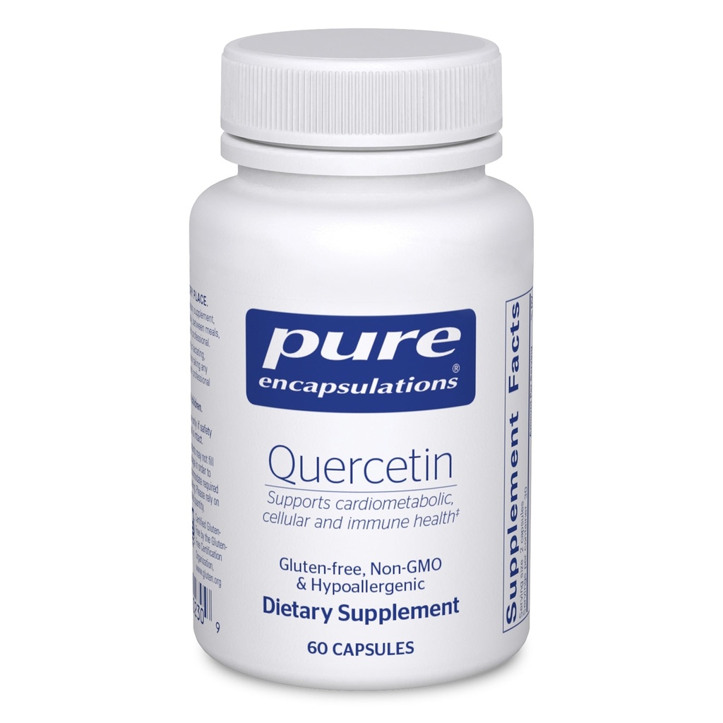 Pure Encapsulations Quercetin - 500 mg - Supporto immunitario, Salute cellulare e salute del cuore - Supplemento antiossidante - Gluten Free & Non-GMO - 60 capsule