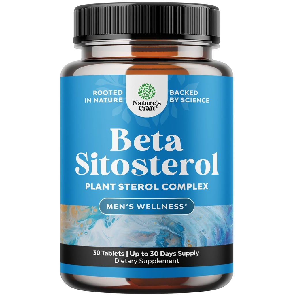 Plant Sterols Complex mit Beta Sitosterol - 500mg Beta-Sitosterol Sterols und Stanols Ergänzung für Herzgesundheit und Prostataunterstützung - Herz- und Prostata-Gesundheitsergänzung für Männer - 30 Tabletten