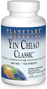 Planetary Herbals Yin Chiao Classic 450 mg Immunformeln für Saisonunterstützung -120 Tabletten