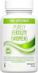 Integratore di fertilità per le donne | Supporto per fertilità femminile | Promuove l'ovulazione, il ciclo regolare, l'equilibrio ormonale | CoQ10, 400μg Methylfolate (acido folico), l'inositolo, il ferro, il selenio, lo zinco, ecc