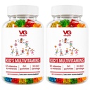 VITA GLOBE Kids Complete Multivitamin Gummis – mit Vitaminen A, C, D, E, B6 & B12 | Daily Immune, Growth & Wellness Support | Great-Tasting Chewable Supplement for Children – 120 Count (Pack von 2)