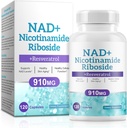 NAD Ergänzung für Männer und Frauen - Liposomal Nicotinamid Riboside, Quercetin, NAD+ Ergänzung mit Resveratrol 910mg - Unterstützt Muskel, Gehirn, Energie, 120 Kapseln