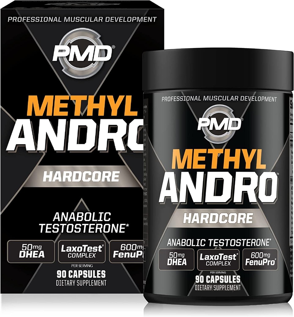 PMD Methyl Andro Hardcore - Supporto testosterone per muscolare magra e resistenza Gains-Weightlifting e prestazioni di allenamento- Integratore alimentare (90 capsule)