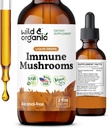 Bio et sauvage Champignons d'Immune Tecture - Complexe de champignons 8-en-1 avec Chaga, Turquie Tail, Lion's Mane, Reishi Extract - Immune Soutien gouttes - Vegan, sucre et sans alcool supplément liquide - 2 fl oz