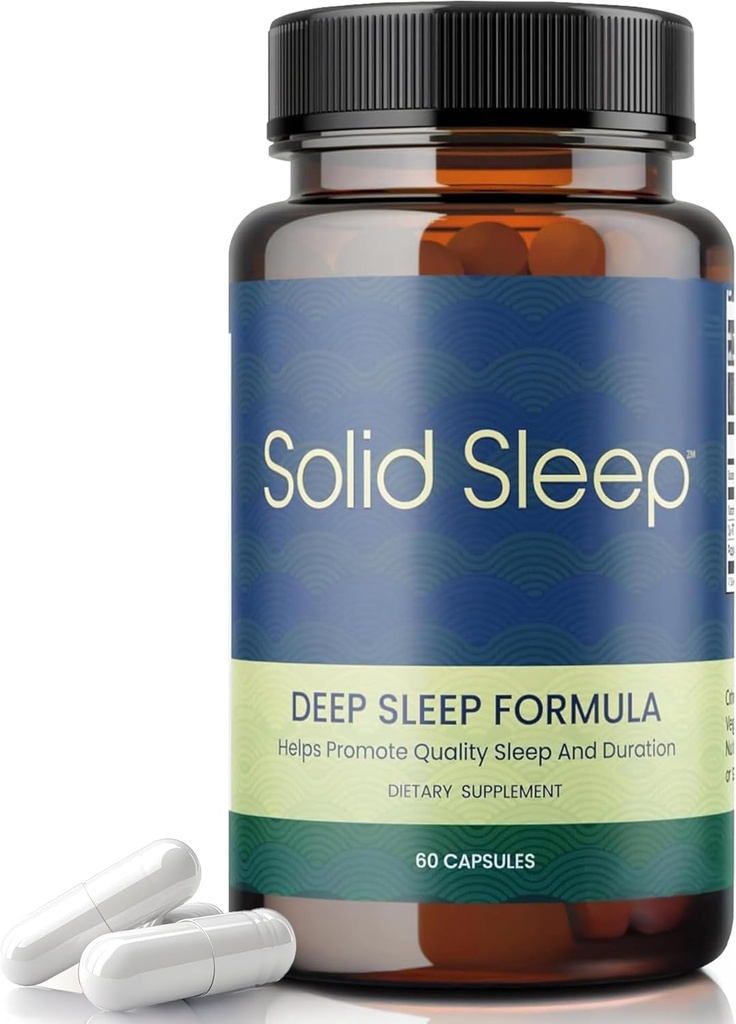 Formula di sonno profondo, Natural Sleep Aid Senza Melatonina, Magnesio Bisglycinate, L. Theanine, Inositol, Pillole di sonno per adulti, 60 capsule vegane