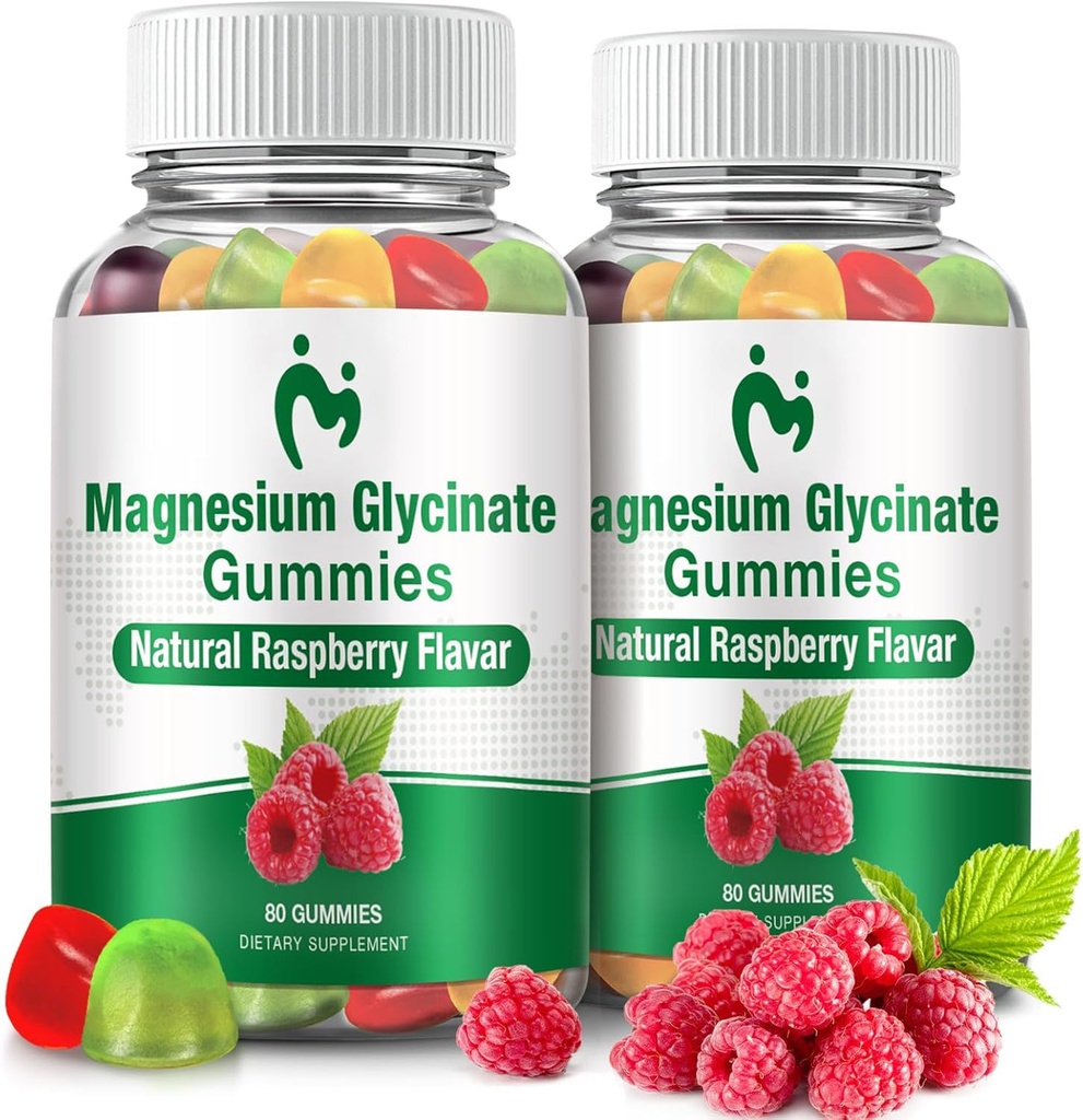 Glycinat de magnésium pour les adultes et les enfants, 2 emballages Glycinat de magnésium pour le sommeil, Glycinat de magnésium 400mg, anti-stress et soulagement musculaire, supplément de potassium de magnésium