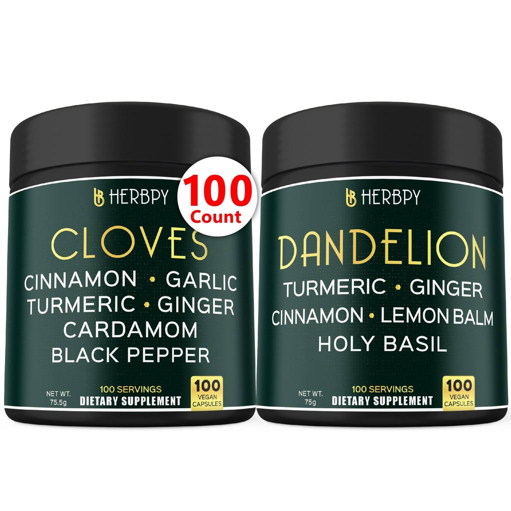 Ensemble 7in1 Supplément de vêtements et 6in1 Supplément de dandelion - Soutien immunitaire, digestion et santé cardiaque