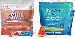 Reale Ketone Intermittierende Fasten Getränke Mix Bundle für Weight Loss unterstützen Koffein Peach Shift Elektrolyte & Intermittierende Fasting Elektrolyte für Männer mit BHB Exogene Ketone (30 Zähler pro Stück)