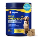 Probiotics for Dogs - Dog Probiotics for Digestive Health, Yeast, Itchy Skin, Gut Health, Immune & Skin - 6 Billion CFUs, 180 Soft Chews, Duck & Pear Flavor - mit Präbiotics & Digestive Enzymes