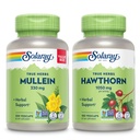 SOLARAY Mullein Leaf 330 mg et Hawthorn Berry Capsules 1050 mg - Ensemble de soutien à base de plantes apaisantes pour la santé et le bien-être - Vegan, non OGM, garantie de 60 jours, vérification en laboratoire, 200/180 VegCaps