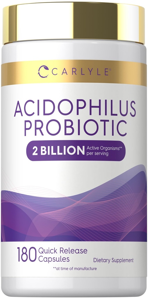 Carlyle Acidophilus Probiotikum für Frauen & Männer Verdauungsgesundheit | 2 Milliarden CFU | 180 Quick Release Kapseln | Nicht-GVO & Glutenfrei