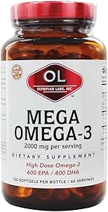Olimpici Labs Mega Omega-3 Pesce Oli 120 Conte Softgel