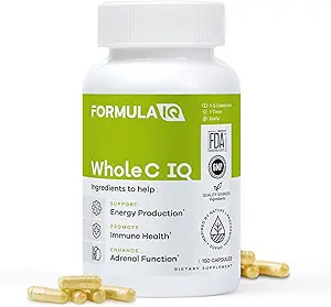 FIQ - Intero C IQ - Integratori Naturali di Vitamina C con Estratto di Frutta di Amla - Ferro, Energia e Supporto Immune da Intere Fonti Alimentari - Capsule di Vitamina C ad Alta Assorbimento - 90 Capsule