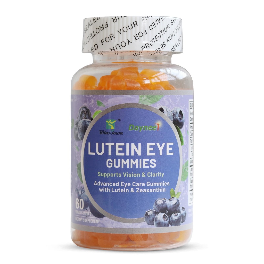 Lutein Eye Gummis, Blueberry Flavor Eye Care Gummis mit Lutein & Zeaxanthin für Erwachsene, 60 Zähler