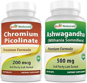 Picolinate de chrome 200 mcg & Ashwagandha Extrait 500 Mg