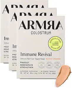 ARMRA ColostrumTM polvere Premium, erba Fed, pelle e capelli bioattivi, contiene 400+ nutrienti bioattivi, Keto, Gluten & Fat Free (Blood Orange Bundle | 90 Servings)