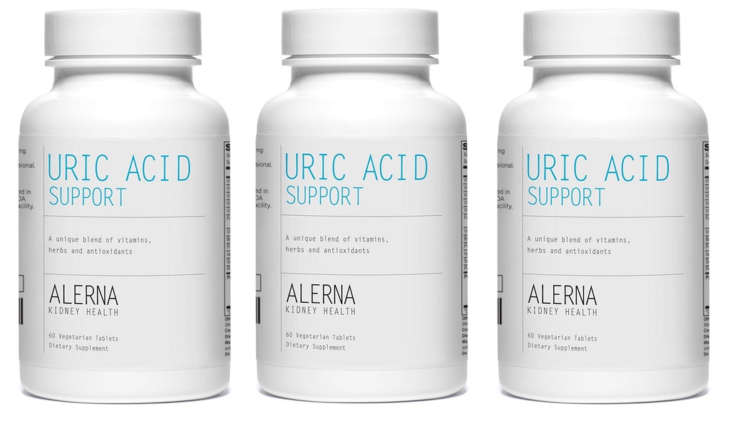 Supplemento di sostegno dell'acido urico – Ciliegia di tart, seme di celeria, curcuma, quercetina – 60 compresse vegetariane (pacchetto di 3)