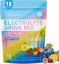 Electrolytes Powder Packets - Sugar Free, Naturally Flavored, 10 Electrolyte & Vitamins Electrolyte Drink Mix - Varietà Pack 6 Sapori, Keto Friendly, Vegan, Non- GMO, 18 Packets