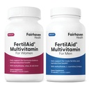 Fairhaven Salute FertilAid per gli uomini e le donne Combo Fertilità Supplementi per gli uomini e le donne | Contatore e Motilità Supporto Pre-Conception per lui | Vitamina Prenatale per Lei con Vitex e Folate