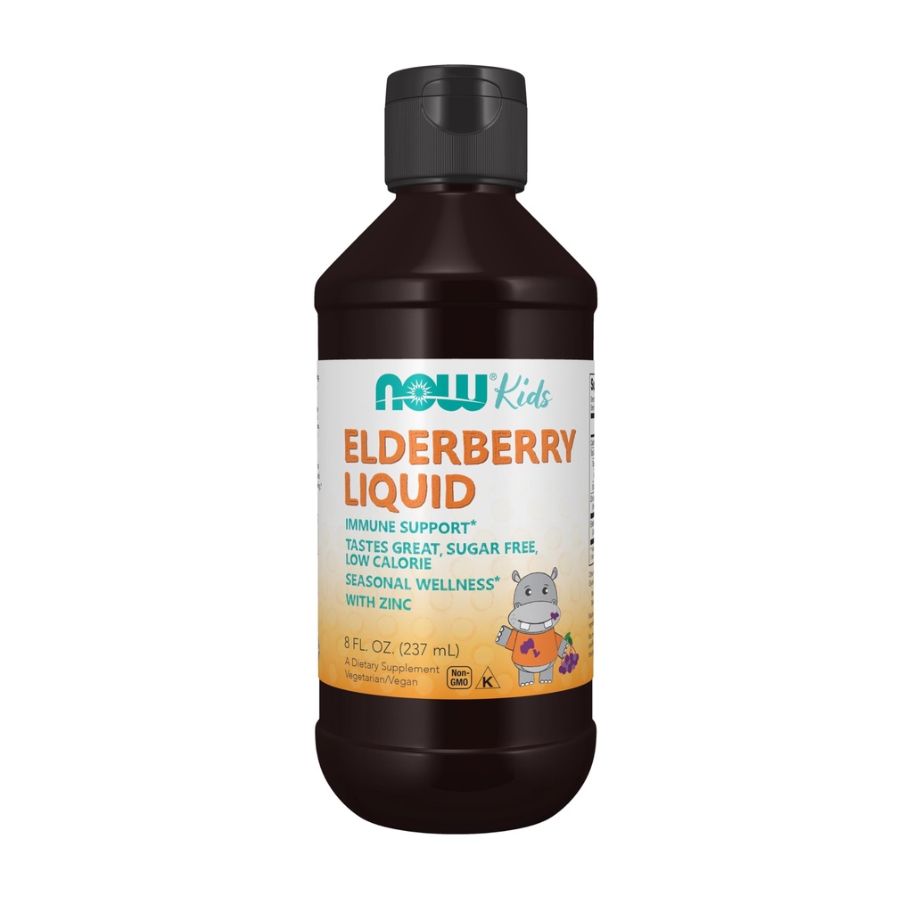 JETZT Ergänzungen, flüssige Elderberry für Kinder mit Zink und Astragalus, Immununterstützung*, 8-Ounce, Verpackung kann variieren