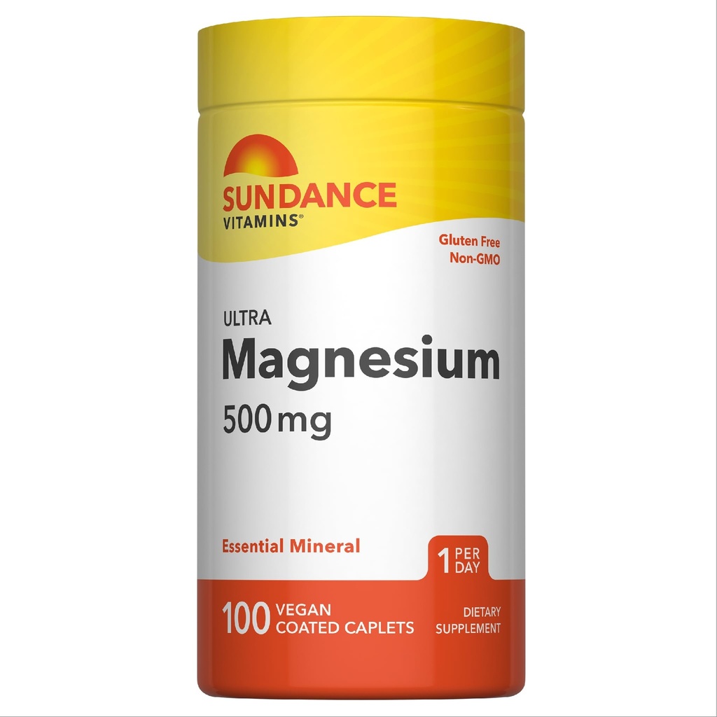 Sundance Magnesium Supplement | 500mg | Oxid | 100 Beschichtete Kapseln | Vegetarisch, Non-GMO und Glutenfrei