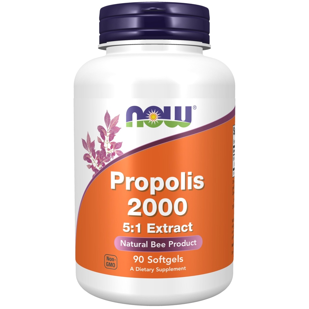 NOW integratori, Propolis 2000 (Bee Propolis), 5:1 estratto, prodotto naturale dell'ape, 90 Softgels