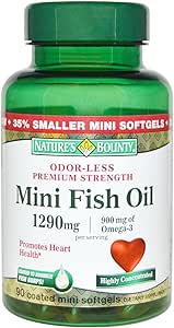 Bounty Fish Oil 1290 mg Mini Softgels - 90 ct, Confezione da 5