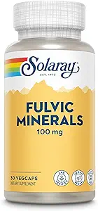 Solaray Fulvic Minerals 100 mg | Himalayan Shilajit | Gesunde Verdauung, Haut und Gehirn Unterstützung | 30 VegCaps