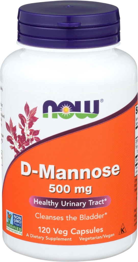 Jetzt Lebensmittel D-Mannose, 120 Kapseln 500 mg (Pack von 3)