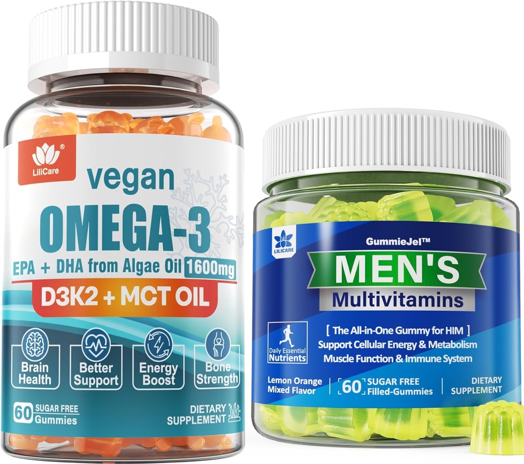 Herren Multivitamine Gummis Vegan Omega3 Gummis 1280mg