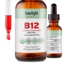 USDA Organic Vitamin B12 Liquid Drops 5000 mcg, Methylcobalamin, Sublingual, Schnelle Absorption, Zelluläre Energie, Stoffwechselunterstützung, Nervensystem, Mental Focus, Vegan, Non-GMO, 2 fl oz, 60 Portionen