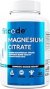 Fitcode Magnesio Citrato Capsule 400mg - Muscolo e Bone Salute Magnesio Supplemento con Pure Magnesio Citrato per il Rilassamento Muscolare & Bone Forza - 60 Veggie Magnesio Capsule per la Salute Del Cuore