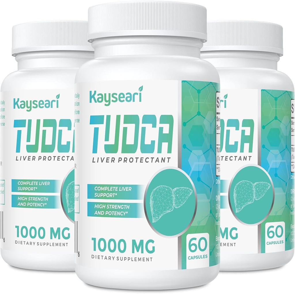 TUDCA Bile Salts Supplément 1000mg - 180 Capsules Veggie, Supplément de soutien deiver pour le nettoyage de détox, Sans gélatine