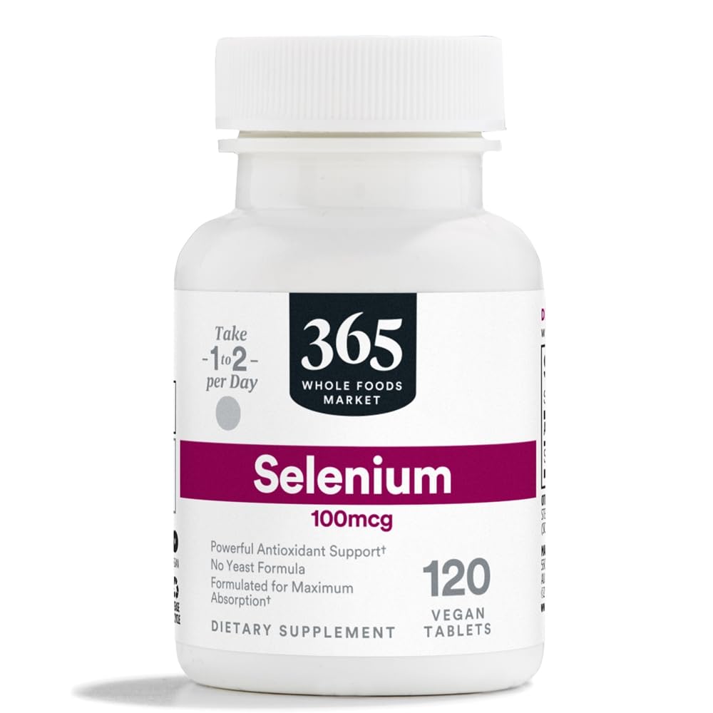 365 par marché des aliments entiers, Sélénium 100mcg, végétalien, 120 comprimés