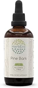 HerbEra Pine Bark B120 Alkoholfreie Kräuterextrakt Tinktur, Konzentration flüssige Tropfen natürliche Pine Bark (Proanthocyanidin) Getrocknete Bark 4 fl oz