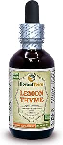 Lemon Thyme (Thymus x Citriodorus) Tincture, Organic Dried Herb Liquid Extract (Brand Name: HerbalTerra, Proudly Made in USA) 2 fl.oz (60 ml)