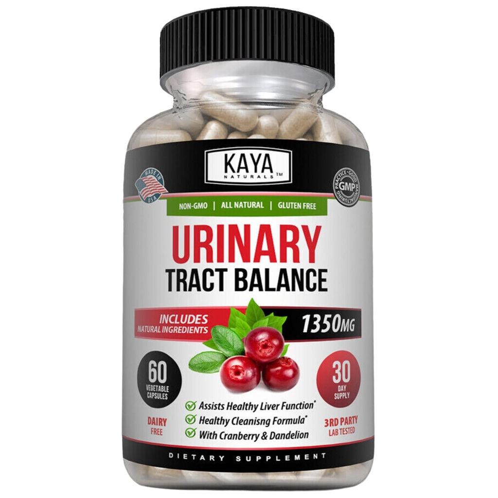 Kaya Naturals - D-Mannose - Urinary Tract UT Cleanse & Bladder Health - Hergestellt mit Cranberry, Hibiscus & Dandelion Root - D Mannose Capsules Cranberry Supplement - 60 Veggie Capsules