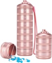 XHT Pink Weekly Metal Pill Organizer 7 Tage 2 Mal pro Tag – Ästhetisch wasserdicht AM PM Travel Pill Box, Heavy Duty Pill Holder und Medizin Pill Organizer für Vitamine, Fish Oil & Supplements