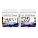Host Defense Bundle with Stamets 7 Mushroom Powder, 3.5 oz & Lion's Mane Powder, 3.5 oz - Soutenir la santé immunitaire avec 7 mélanges d'espèces - Soutenir la santé cérébrale, mémoire et focus*