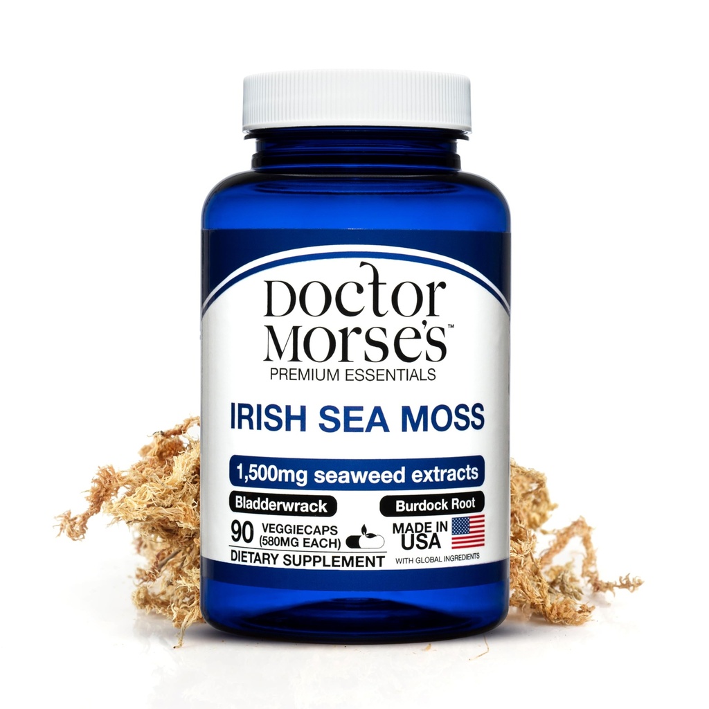 Irish Sea Moss Advanced Supplement Kapseln 1500mg, Ultra Potent Seamoss Advanced mit Bladderwrack & Burdock Root, Made in FDA-Registered, NSF-zertifizierte Einrichtung, Gesamtgesundheitsunterstützung, 90 Kapseln