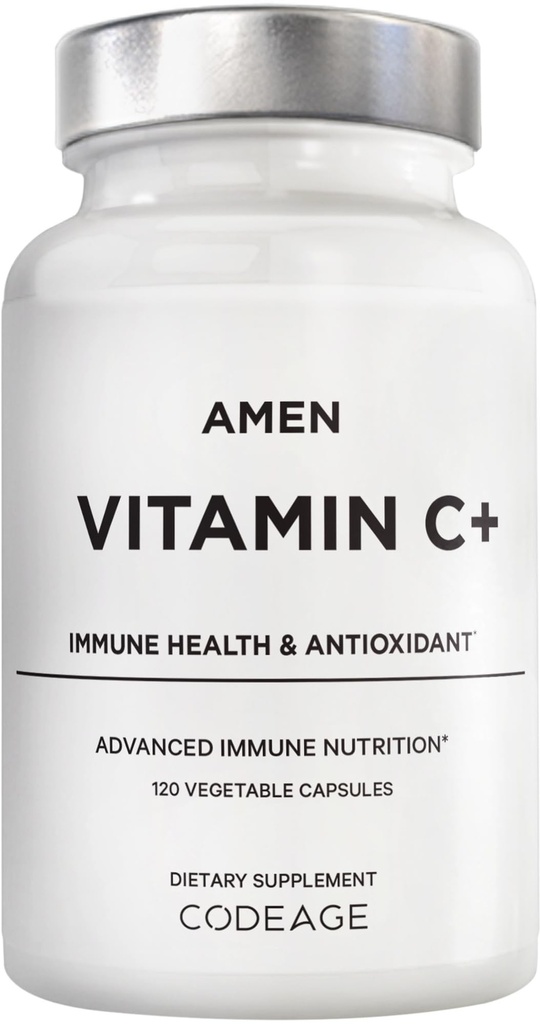 Supplément vitamine C+ d'amen avec zinc, bioflavonoïdes, Quercetin, Rose HIPS, Elderberry – végétalien, non-OGM – 2 mois d'approvisionnement - 120 capsules