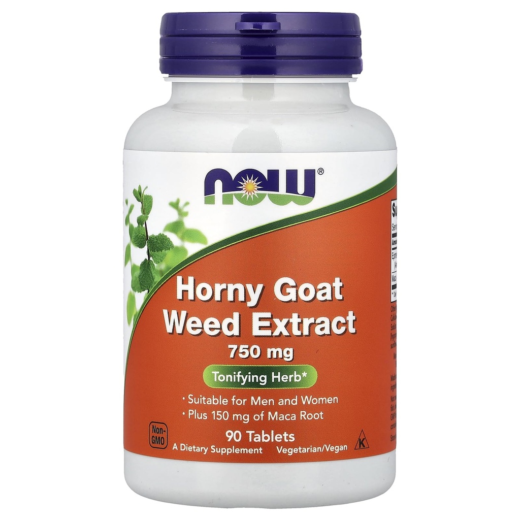 NOW Alimenti Arrapato Goat Weed 750 Mg 90-Tablets