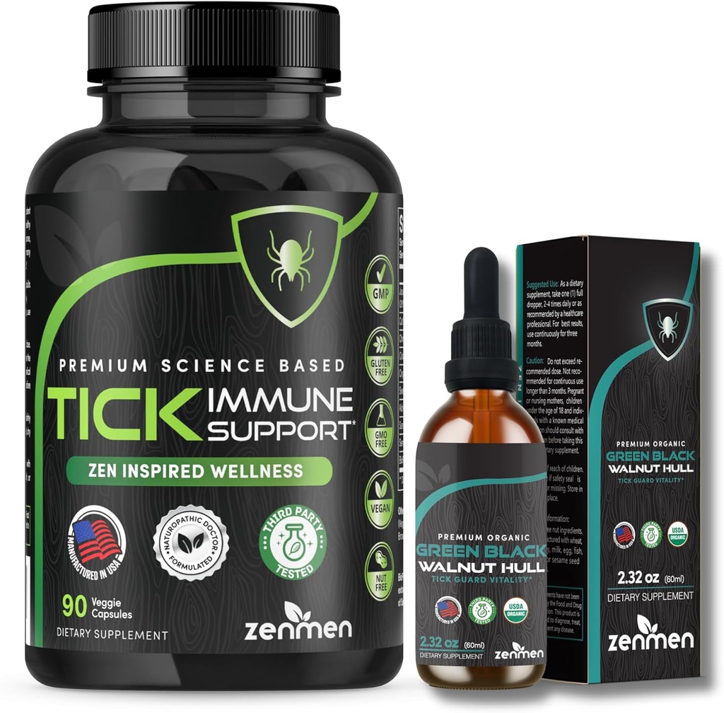 Zenmen Immununterstützung Bundle: Tick Immununterstützung und grüne schwarze Walnuss-Tinktur
