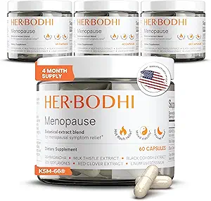 Menopausa bilancia ormonale per le donne, Estrogen Soy Isoflavones Menopause Supplemento per le donne, Ashwagandha, Nero Cohosh Hot Flashes Menopause Relief, Night Sweats Relief 240Caps