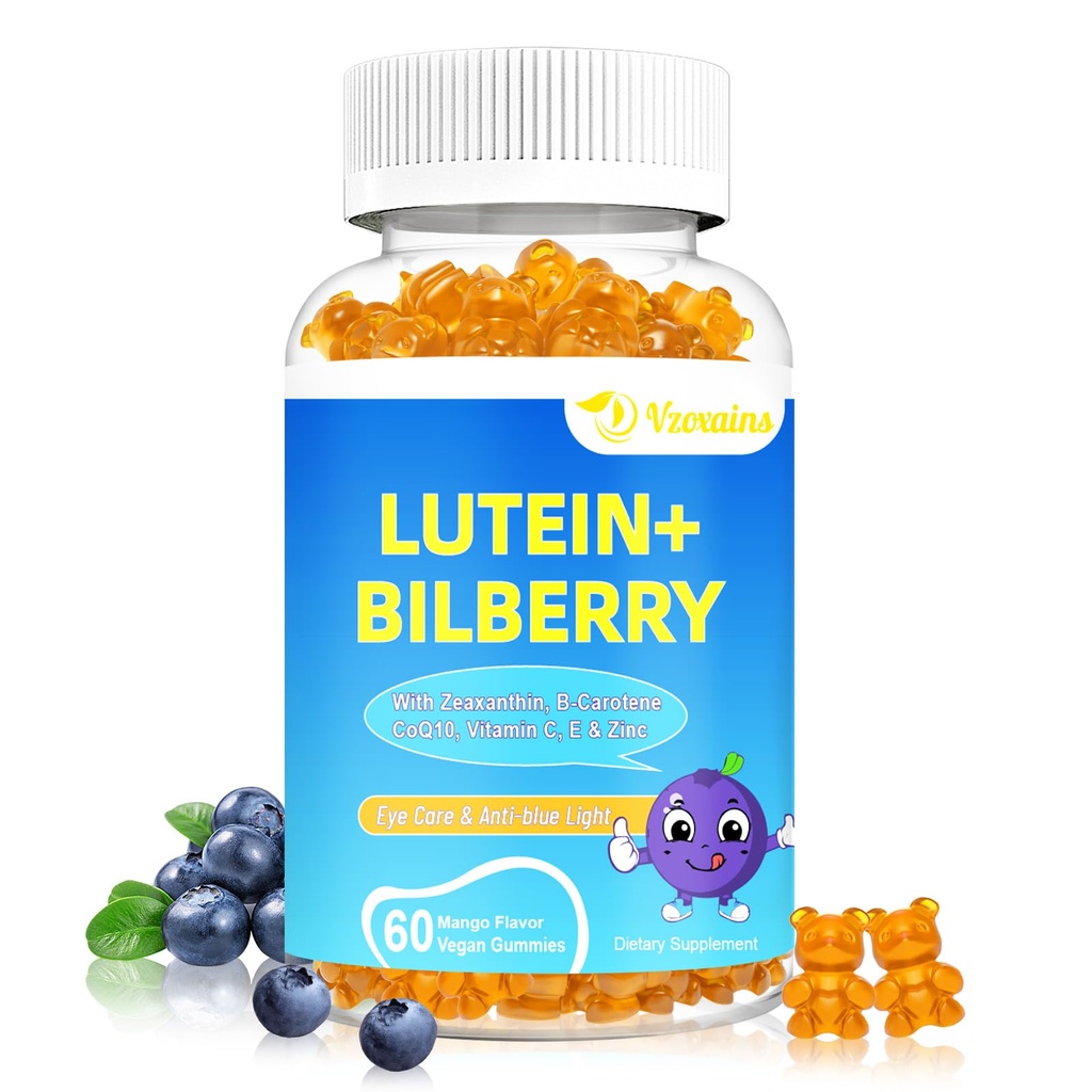 20mg Lutein & Zeaxanthin Gummis mit Bilberry, Astaxanthin, Omega 3, Vitamin C, E - Sugar Free Eye Health Supplement für Erwachsene & Kinder - Dry Eye Relief, Vision Clarity, Macular Support