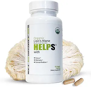 Capsules de champignons de la Mane du Lion biologique de 1000mg Lions La poudre d'extrait de la Mane de supplément de soutien alimentaire à base de plantes pour le focus, la mémoire, la digestion et la santé immunitaire