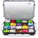 Fullicon Extra große Pillen-Organisator mit Moisture Proof Design, Reise Jumbo Pille Box mit 20 Kompartment, Ergänzung Organizer für Vitamine mit 3 gesicherten Schnallen (schwarz)